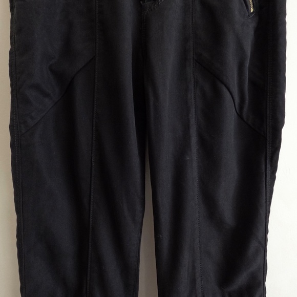 7 for All Mankind Women’s Lyocell Twill Moto Ankle Zip‎ Crop Pants Black Sz 24 - Picture 3 of 12